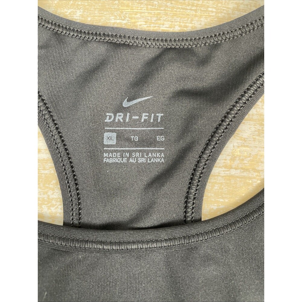 Nike Glitter Spell out Sports Bra Women’s Dri Fit Racerback Black Size XL - Picture 3 of 8